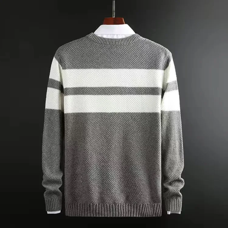 Мужской свитер Камуфляжный вязаный пуловер с круглым вырезом мужской джемпер