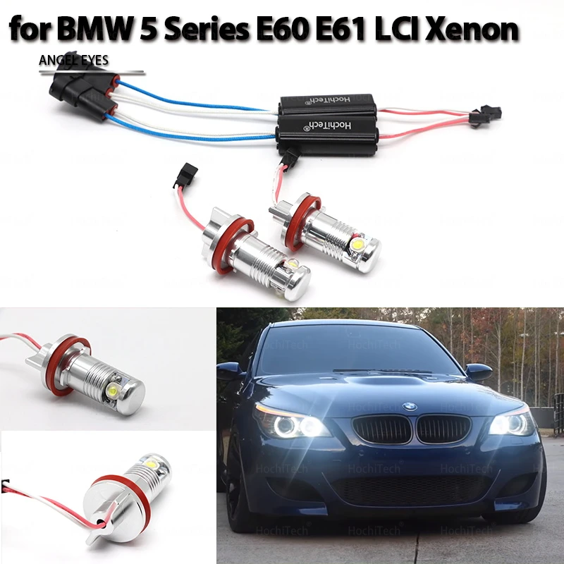 

for BMW 2008-2010 5 Series E60 E61 LCI Xenon Headlight Angel Eye LED Marker Lights Bulbs 30W 1500LM White Color