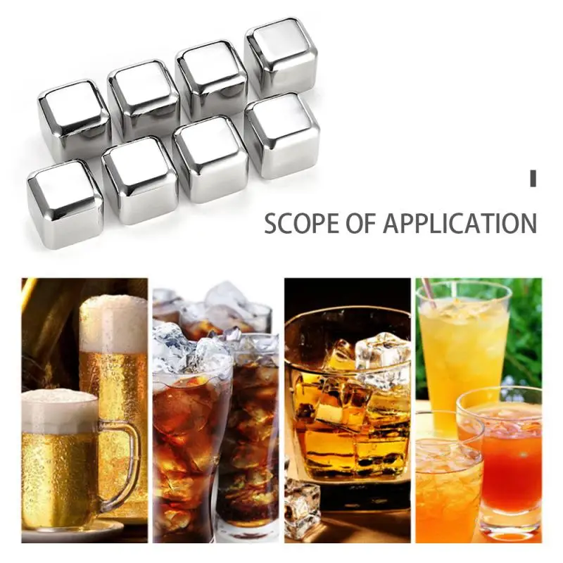 

1pcs Stainless Steel ice wine stone Ice Cubes Reusable Chilling Stones for Whiskey Wine Whiskey Cooler Rocks