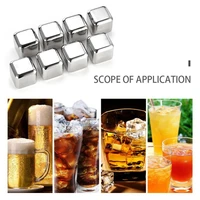 1pcs stainless steel ice wine stone ice cubes reusable chilling stones for whiskey wine whiskey cooler rocks