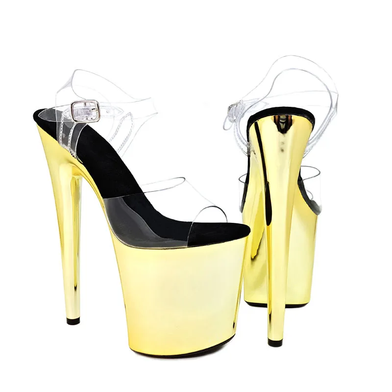 Leecabe новый дизайн 20 см золотистые сандалии для танцев на шесте женская обувь