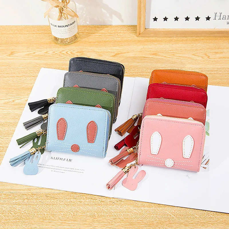 Женский кошелек с отделением для монет женский короткий кисточкой держатель