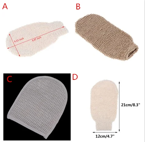 Волокна Ванна перчатки отшелушивания кожи мыть полотенце для пены Массажная