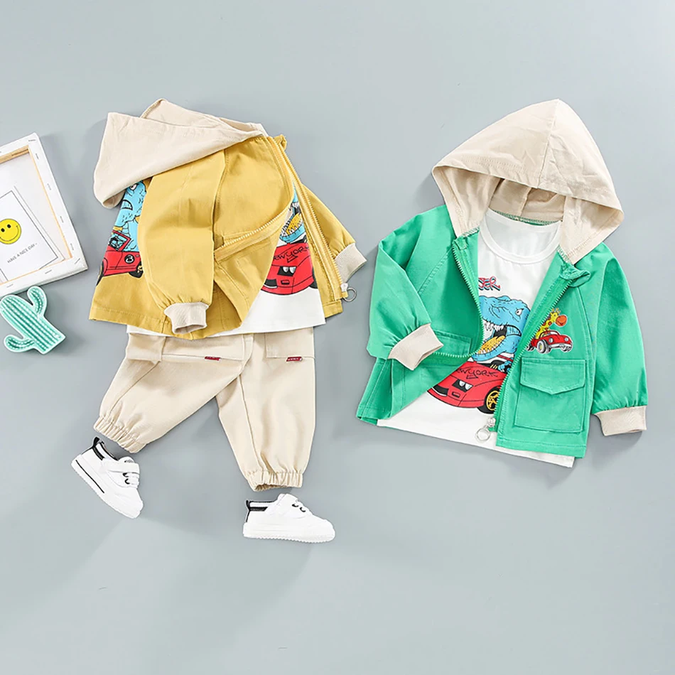 

Комплект одежды для мальчиков, куртка, рубашка, штаны, весна-осень