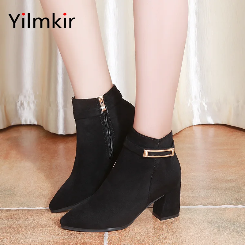 

Fashion Dinner Party Wild Women High Heels Popular Elegant Shoes Simple Lady Boots Casual Travel Party with 6cm Retro High Heel