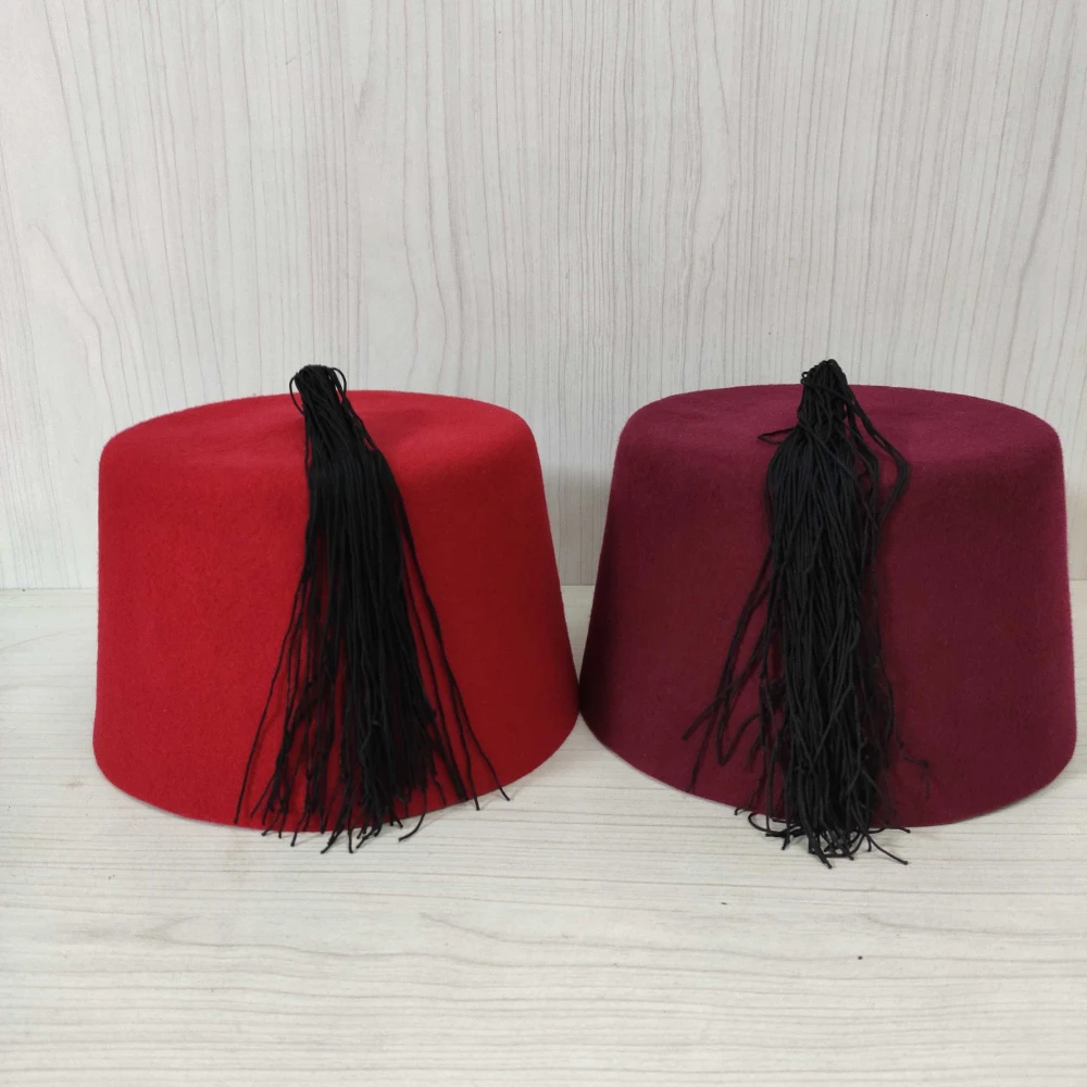 Fez Authentic Ottoman Turkish Fes Doctor Who Velvet Hat Tassel Medium Height 11cm Egyptian Morocco Fez Hat Costume Assessories