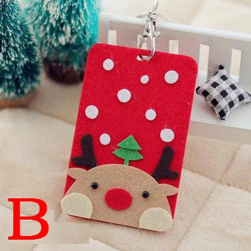 Рождество ID держатель для карт банк автобусные карты Обложка офисные брелок