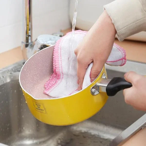 

5/10/20 Pcs Wood Fiber Dishwashing Towel Absorbent Kitchen Cleaning Wiping Rag Water Absorbent Dishcloth Thickened Wipe