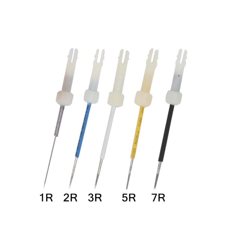 100pcs 1R Dermograph Original Tattoo Machine Needle Agulhas 1 Prong for Permanent Makeup Machine Tattoo Needle Eyebrow & Lip