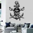 Пиратская символика веревка с черепами Якорь Морской стиль стикер стены винил морской домашний декор для детской комнаты наклейки для детской комнаты фрески A948