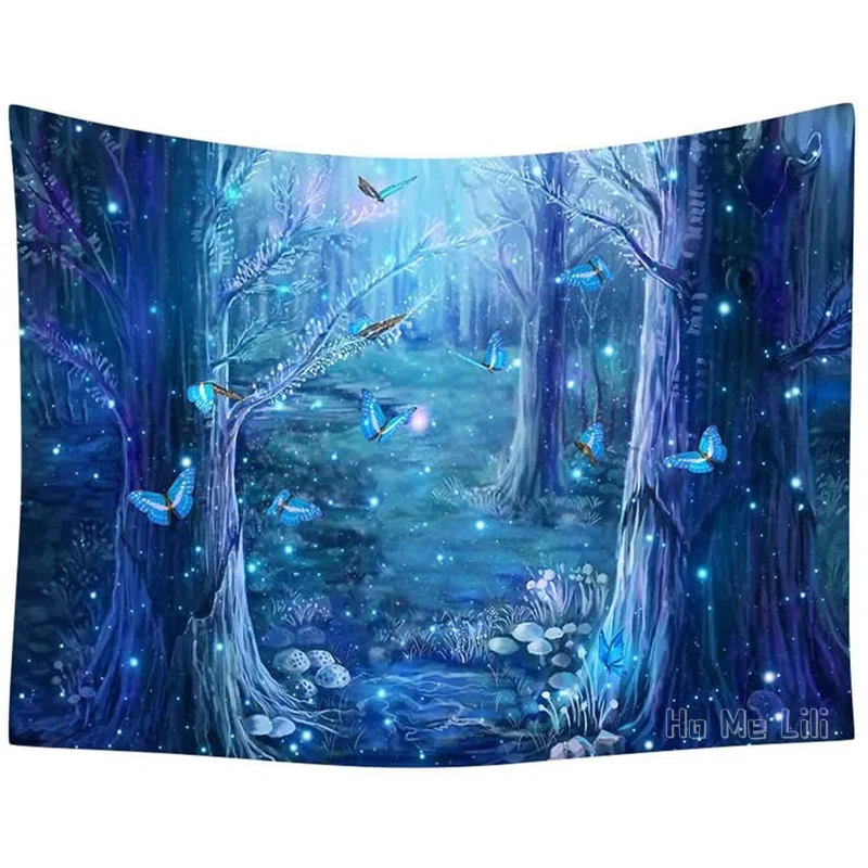 

Fantasy Forest Fairy Butterflies Mushrooms Fairytale Scene Wall Hanging By Ho Me Lili Tapestry For Room Decor