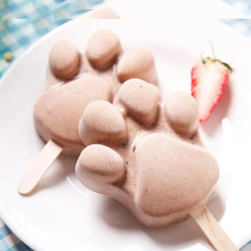 

4Hole Silicone Ice Cream Mould Ice Cube Tray Popsicle Silicone Heart Diy Mold Dessert Ice Cream Mold Cocina Accesorio