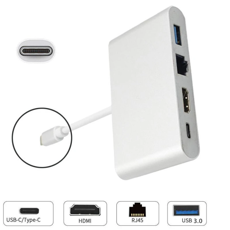 Тип C Thunderbolt 3 к HDMI Совместимость Gigabit Lan Ethernet адаптер USB PD 0 концентратор для MacBook Galaxy