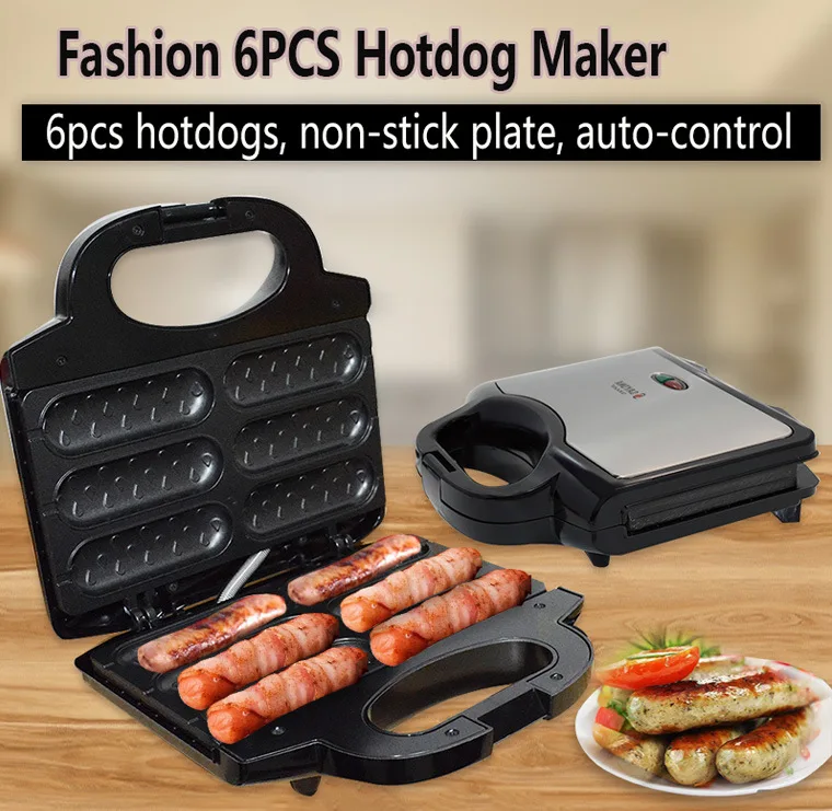 

Electric hot dog waffle maker Non-stick coating Crispy corn French muffin Sausage Baking machine Barbecue for Breakfast EU