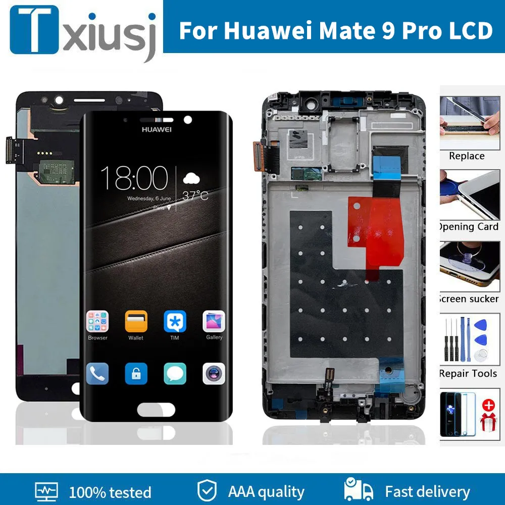 5.5" Original Lcd Screen For Huawei Mate 9 Pro LCD Display Touch Screen Digitizer Replacement For Mate 9Pro LCD With Fingerprint