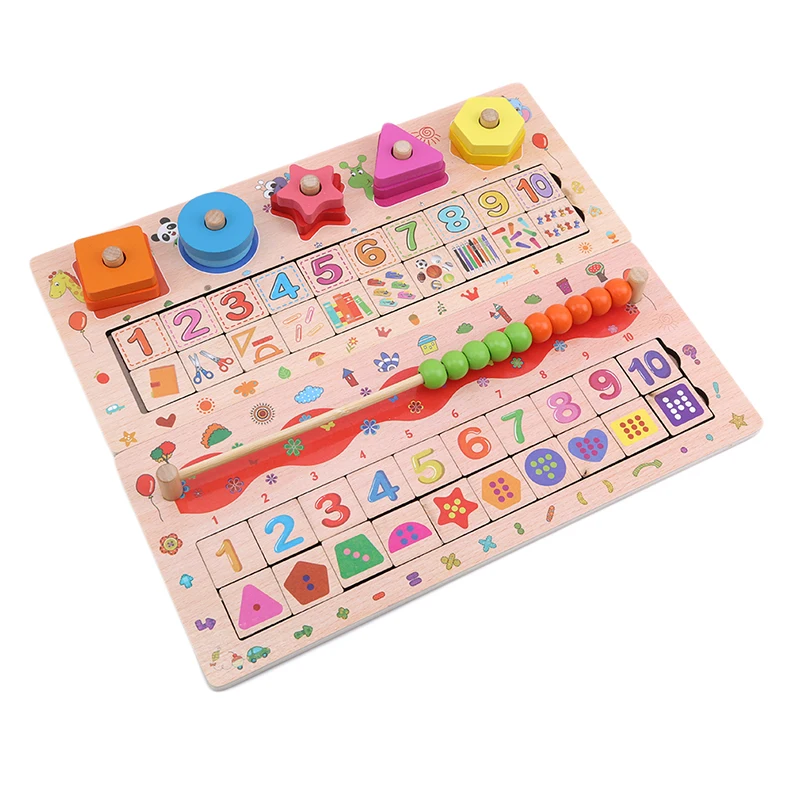 

Деревянные игрушки Монтессори, детская красочная математическая доска, подходящая Цифровая форма, Ранние развивающие игрушки для детей