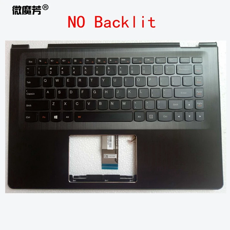 США ноутбук подставка для рук клавиатура для lenovo YOGA 500-14IBD 3-1470 3-1435 гибкий верхний чехол Flex 3-1470 с клавиатурой крышка с подсветкой - Цвет: NO Backlit