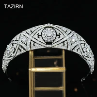 meghan markle hair tiaras wedding crowns zircon diadem princess women haedwear head jewelry for pageant party bridal accessories