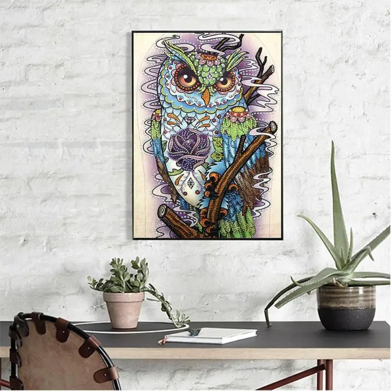 5D DIY Special shaped Diamond Painting Cross Stitch Owl Flower Stich Craft Embroidery Mosaic Kit Wall Decor | Дом и сад