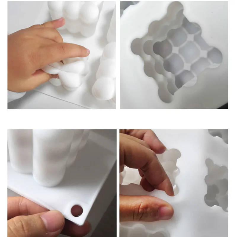 

6 Cavities Candle Silicone Mold Fondant 3D Mold For DIY Cakes Candle Making Supplies Soap Bubble Mold Kitchen Pastry Baking Tool