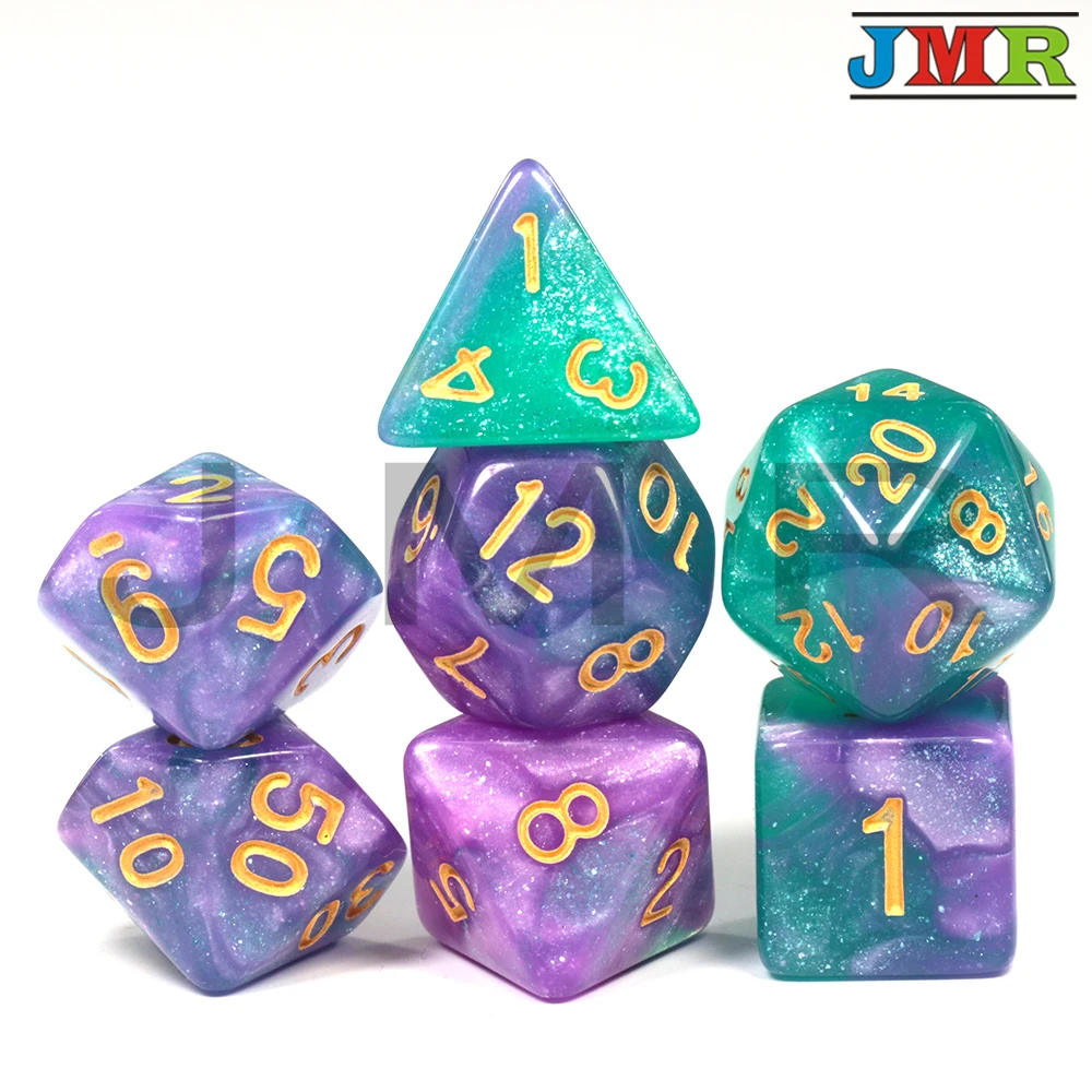 Новое поступление 6 цветов креативный Вселенная Галактика кости набор D4-D20 с