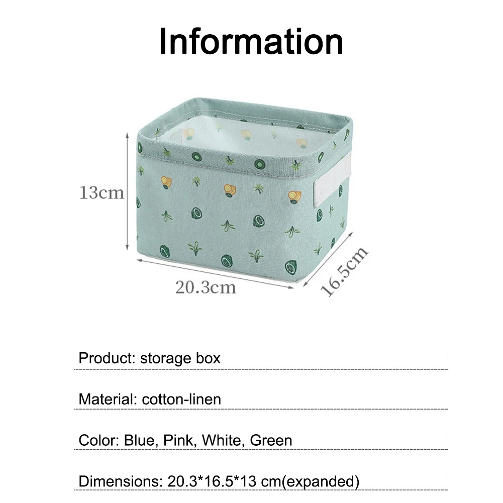 

Foldable Sundries Storage basket Cotton Cosmetics Container Cotton Linen Storage Basket Desktop organizer 21*17*13 cm