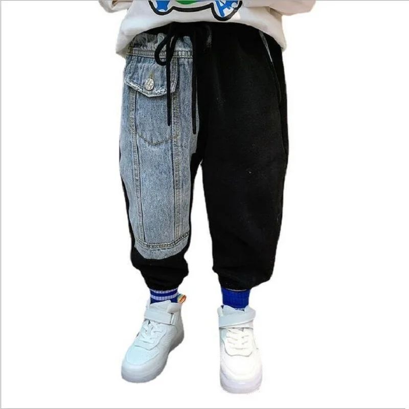 

2021 Spring 2-13Y Boy's Korean-Style Casual Pants Fashion Loose Jeans For Boys Baby Autumn Children's Trousers Garment Pants