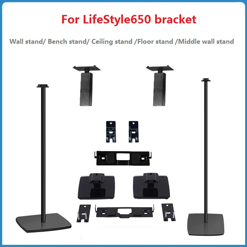 Suportes de Montagem para Bose Suporte de Parede de Teto Suporte de Chão Prateleira de Parede Suporte de Alto-falante Lifeestilo Alto-falante Centro Preto – Branco 650