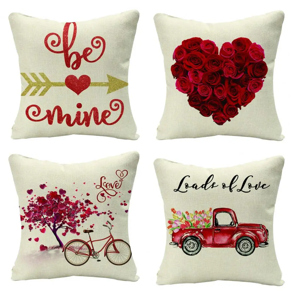

Pillow Cover Valentines Day Elegant Square Throw Pillows Decorative Cushion Cases for Home Decor