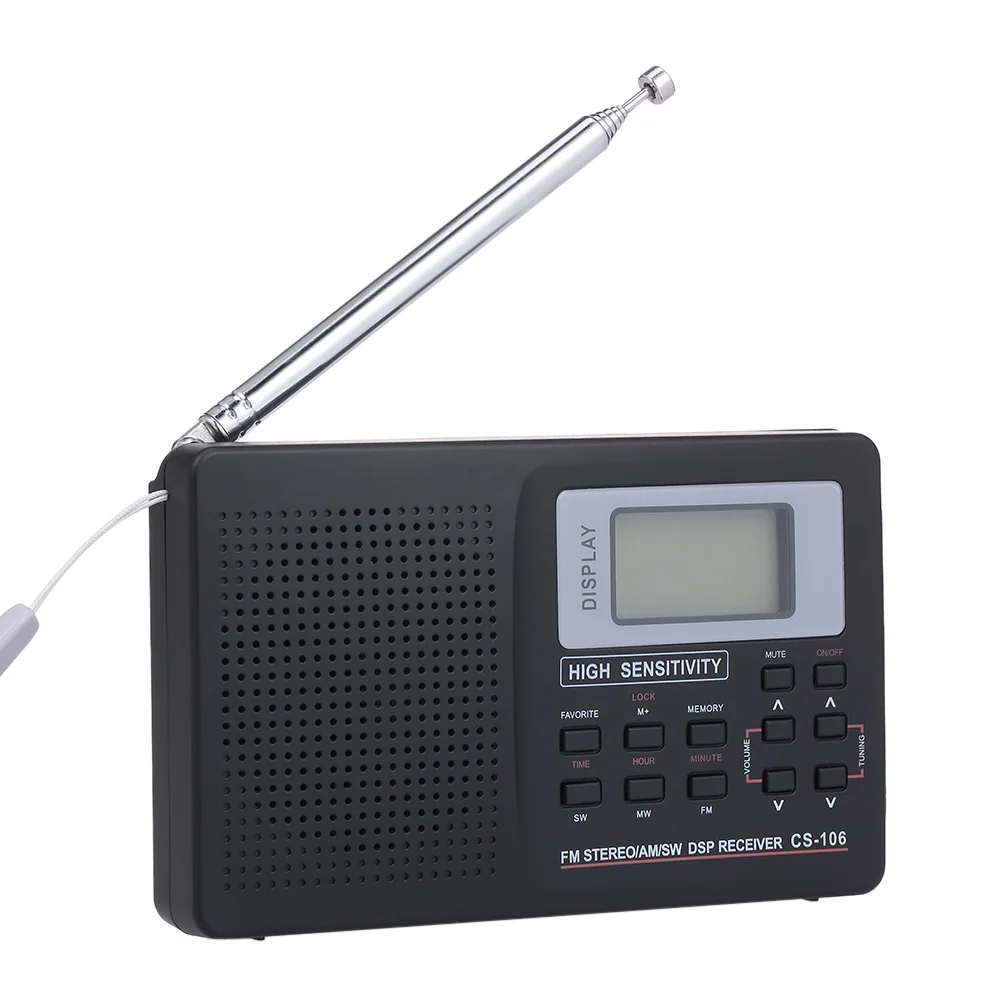 CS-106 FM / AM SW радиоприемник многодиапазонный цифровой стерео наушники выход