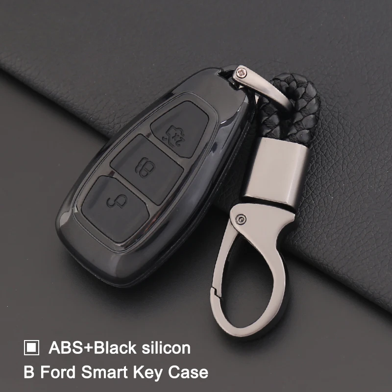 

Carbon Fiber + ABS Silicone Car Key Protect Case Cover For FORD C-MAX FOCUS RS ST Fiesta Hatch Car Styling Key Ring Shell Cover