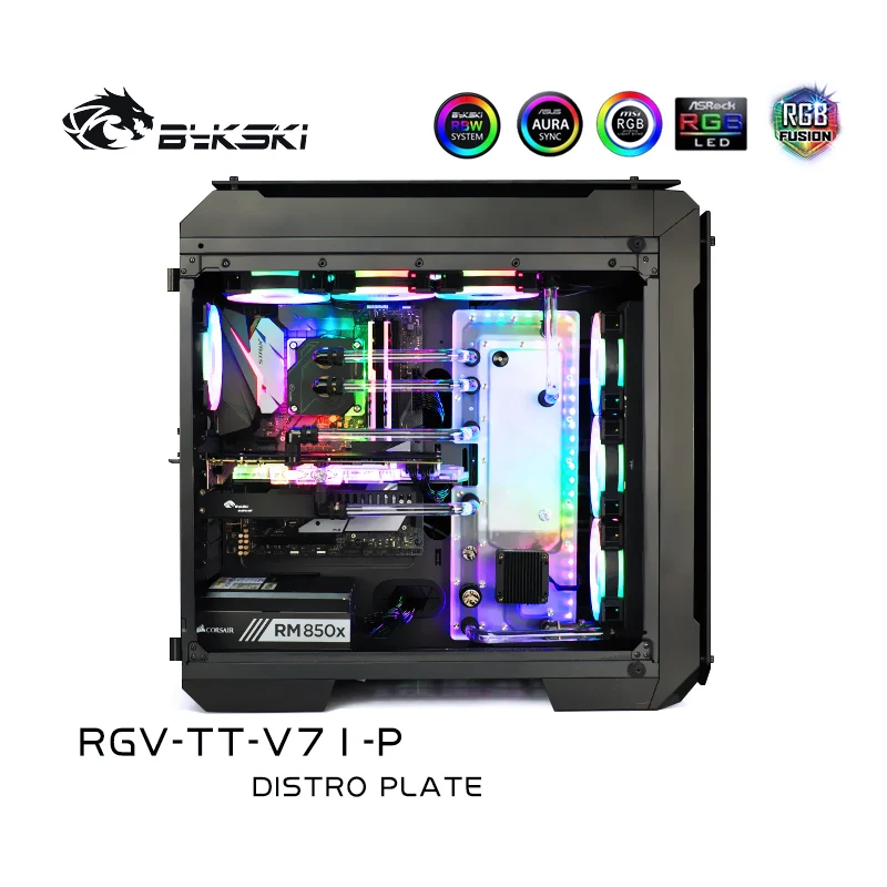 Bykski RGV TT V71 доски для водных путей Tt View 71 чехол RBW Intel CPU Water Block & Single GPU Building|Кулеры и
