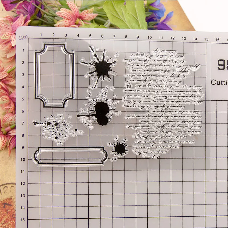 Сделай Сам Скрапбукинг ТПР текст чернила Закладка прозрачные штампы 11*15 5 см