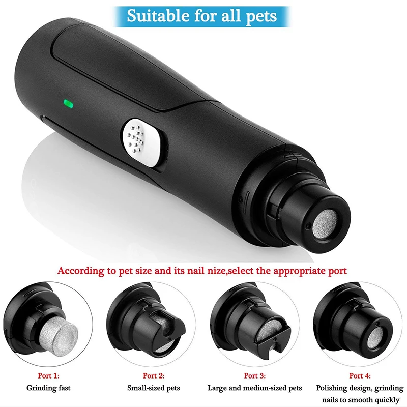 

Hot Dog Nail Grinder - Upgraded 2 Speed Quiet USB Rechargeable Professional Pet Nail Trimmer Paws Grooming & Smoothing Claw Care