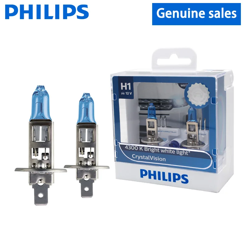 2X Philips H1 H4 H7 H11 HB3 HB4 9005 9006 12 В Кристальное видение 4300K яркий белый светильник