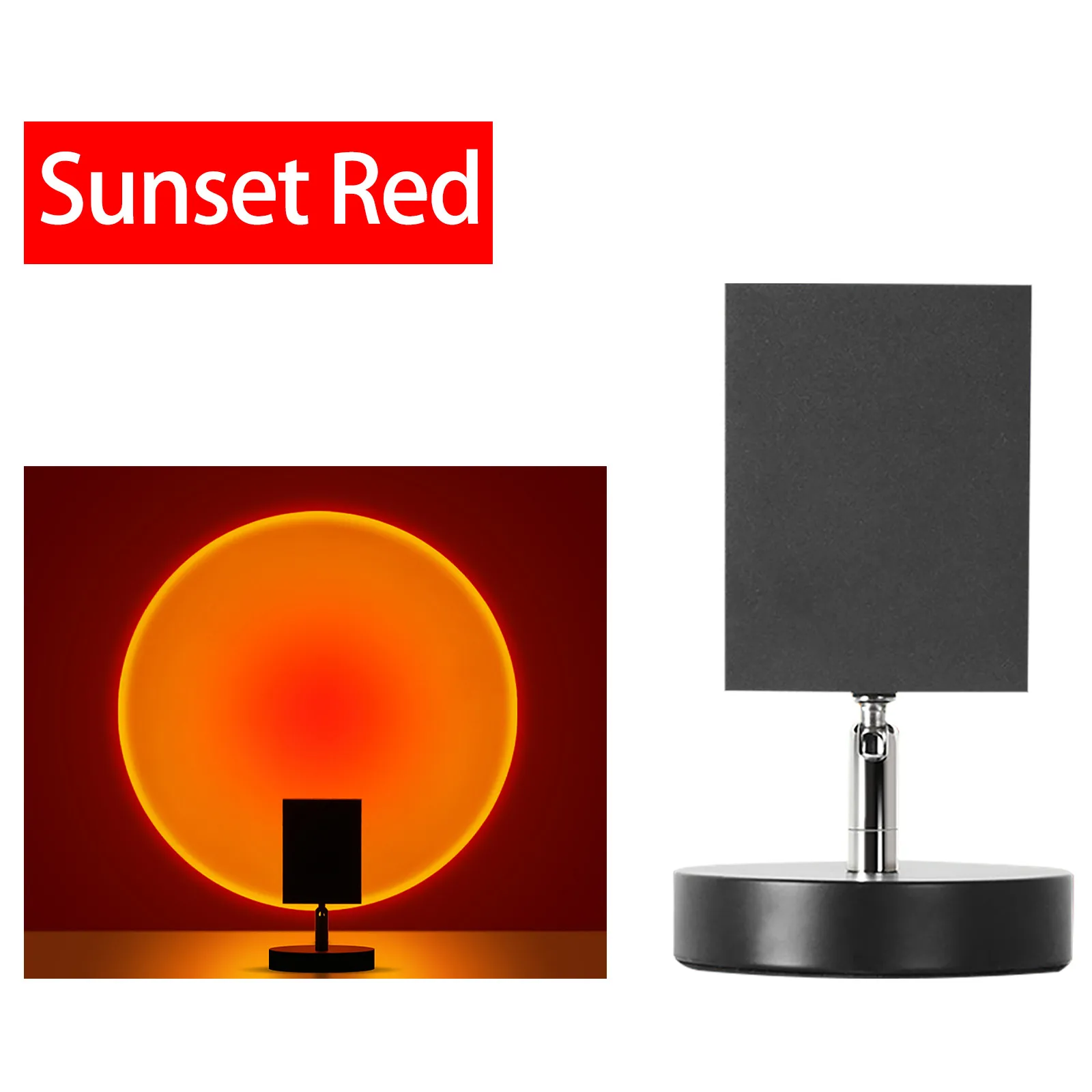 

Rainbow Sunset Projector Atmosphere Led Night 180 Degree Rotation Light Home Coffe Shop Background Wall Decoration Colorful Lamp