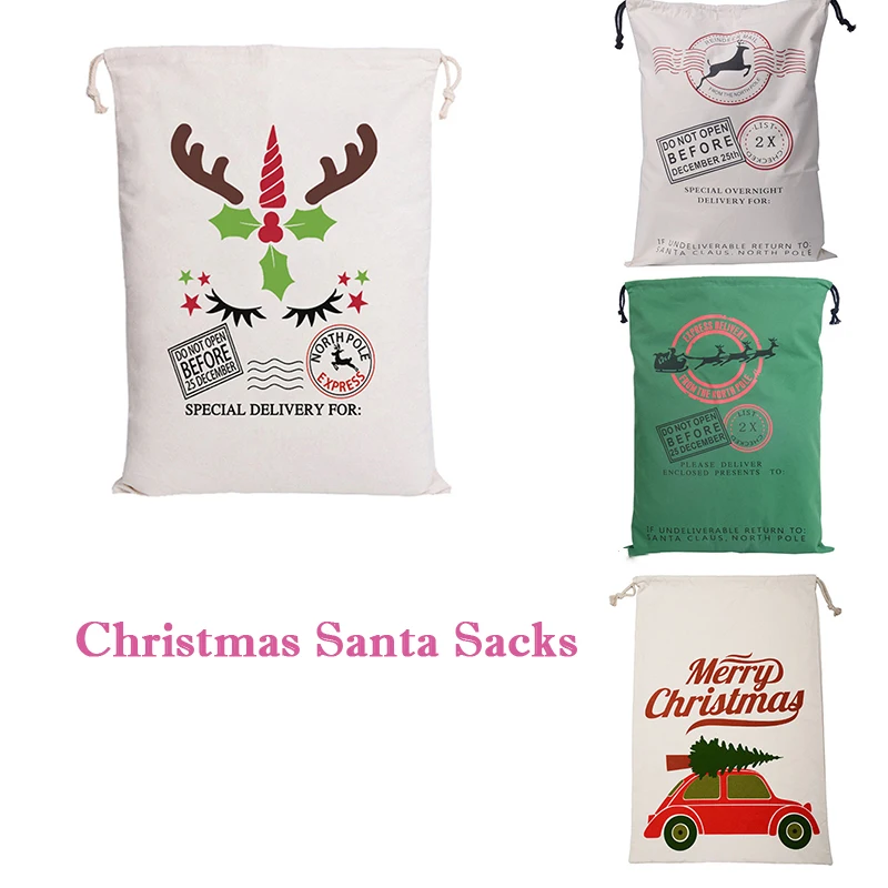 1 шт. рождественские мешки Санта Клауса большая емкость мешок для конфет игрушек