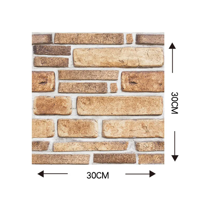 Деревенская винтажная кирпичная кожура и клейкая настенная бумага 3D