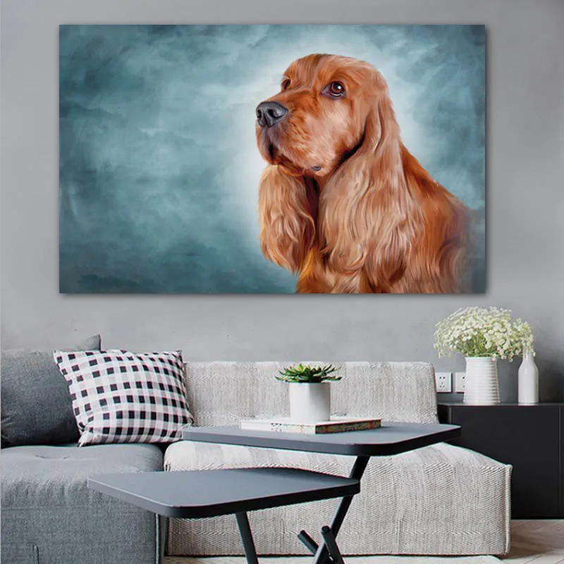 Современный постер с животными милая собака настенная живопись холст постеры и