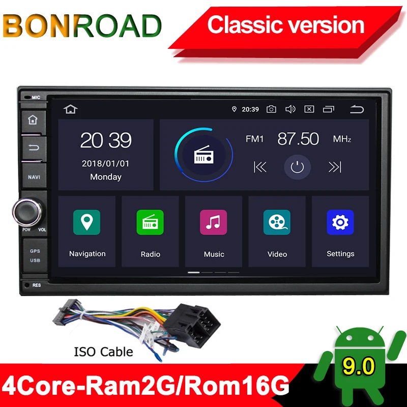 Bonroad " 2Din Android 9,0 Автомобильный мультимедийный плеер для Nissan для hyundai для Kia gps-навигация, радио, стерео-видео(без DVD - Цвет: C-PX30 Ram2G Rom16G