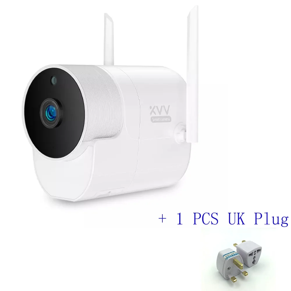 Camera and UK plug Xiaomi Xiaovv наружная Водонепроницаемая панорамная камера наблюдения беспроводная wifi ночного видения высокой четкости с приложением Mijia - Colour: Camera and UK plug