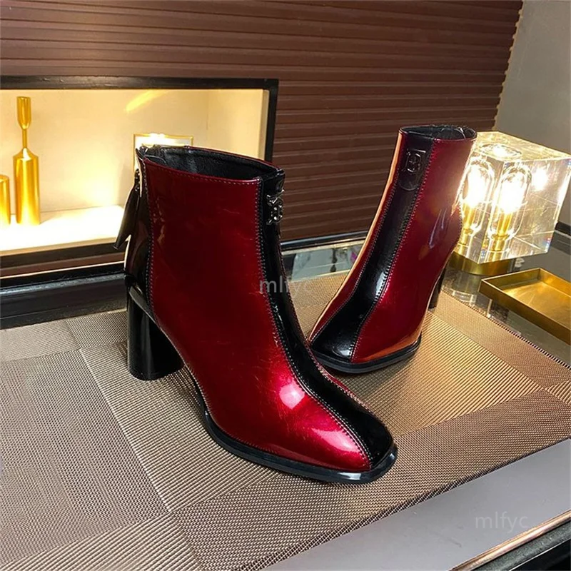 

2021 winter new women's leather boots rear zipper high-heel all-match fashion boots shoes for women boots women platform shoes