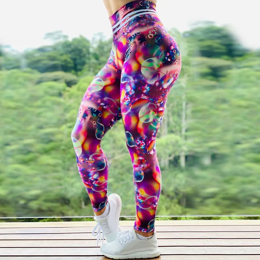 

Women High Waist Print Leggings Women's Slim High Waist Sports Yoga Pants Anti-Cellulite Yoga Pants Gym Fitness Trousers Mujer