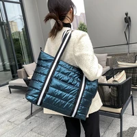 luxury large capacity women handbags fashion feather down shoulder bag female brand designer crossbody bags ladies thread sac