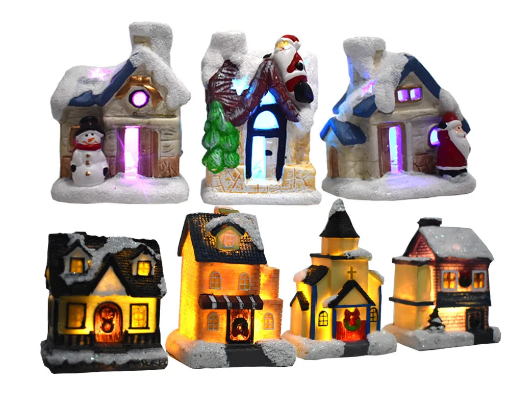 

Christmas Decorations for Home Happy New Year 2021 Christmas Ornaments Luminous Small House Colorful Glitter Igloo Gift Navidad