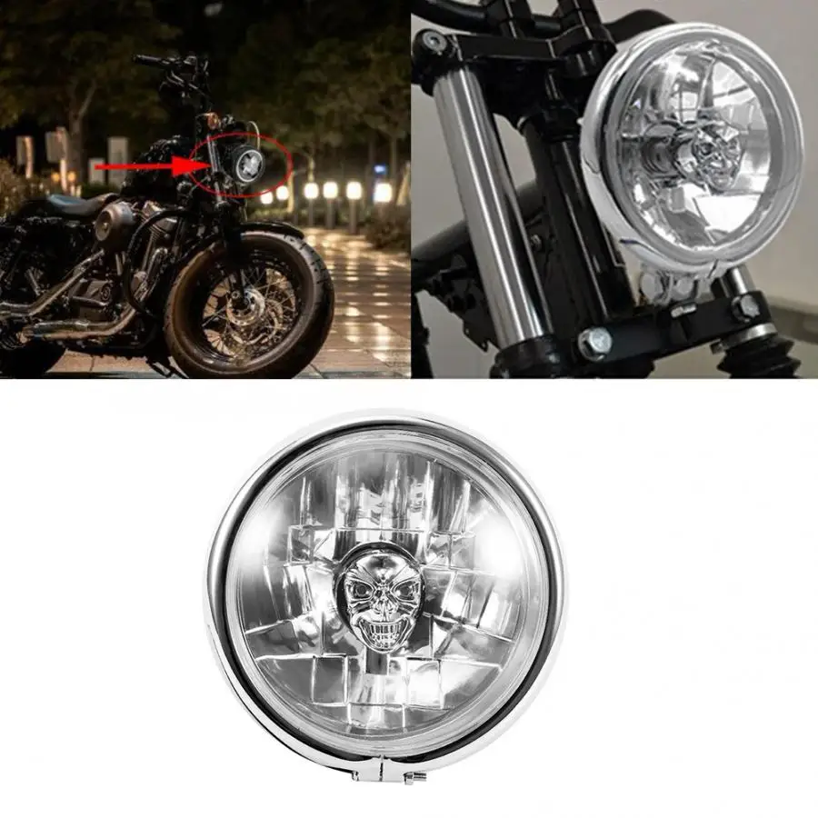 5 75 дюймов мотоцикл ретро СВЕТОДИОДНАЯ Лампа фара хром подходит для Yamaha motocicleta faro