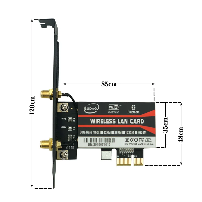 Wi Fi адаптер 802.11AC PCI E для Intel 8260AC 8260NGW 867 Мбит/с Bluetooth 4 2|Сетевые карты| |