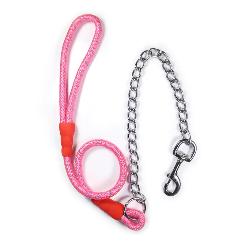 Dog Leash Nylon Durable Material Adjustable Reflective Metal Stainless Steel Chain For Small Medium Large Pets Accessories | Дом и сад