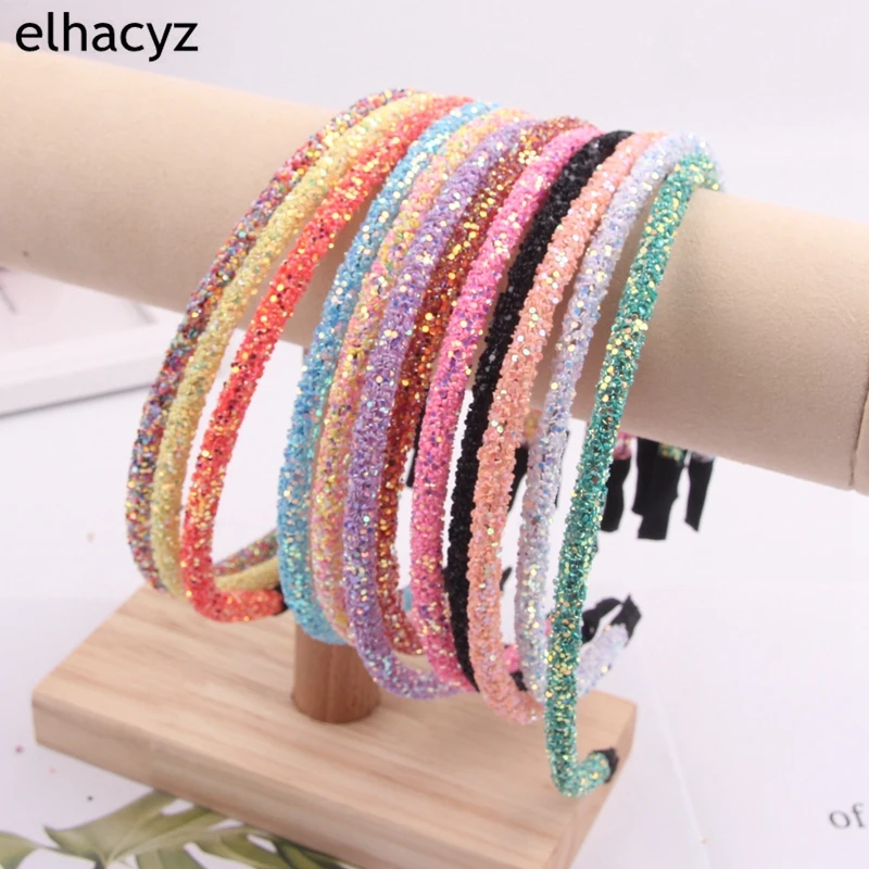 

30 шт./лот; Новинка; Блестящие повязки для волос для девочек; Детские вечерние модные повязки на голову с блестками; Шикарные милые детские ак...