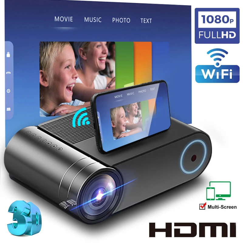 Новый YG550 native проектор 1280x720 мини светодиодный 2000 люмен портативный YG551 WiFi мульти